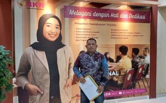 Kordiv. Penanganan Pelanggran, Data dan Informasi Akhmad Syafei saat di Kantor Badan Kepegawaian Negara di Jakarta Timur (31/10/2024).