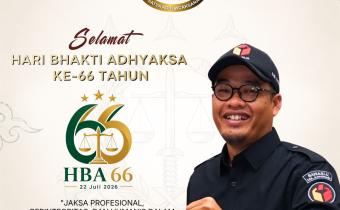 Ketua Bawaslu Kabupaten Karawang Engkus Kusnadi saat menyampaikan Hari Adhyaksa ke 66 Tahun di Kantor Bawaslu Kabupaten Karawang, Rabu (22/07/2026).