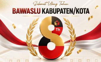 Tema 8 Tahun Bawaslu Kabupaten Karawang, mengukuhkan Demokrasi.